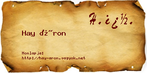Hay Áron névjegykártya